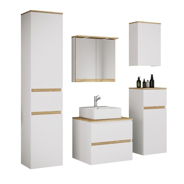 Produktbild: 6 tlg. Badm&ouml;bel-Set mit Waschbecken Cosila-A 60 cm