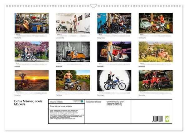 Produktbild: Echte M&auml;nner, coole Mopeds (Wandkalender 2027 DIN A2 quer), CALVENDO Monatskalender