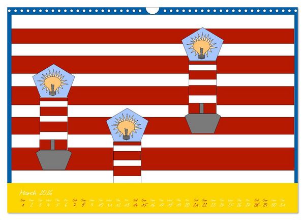 Produktbild: Lighthouse lights my way (Wall Calendar 2026 DIN A3 landscape), CALVENDO 12 Month Wall Calendar