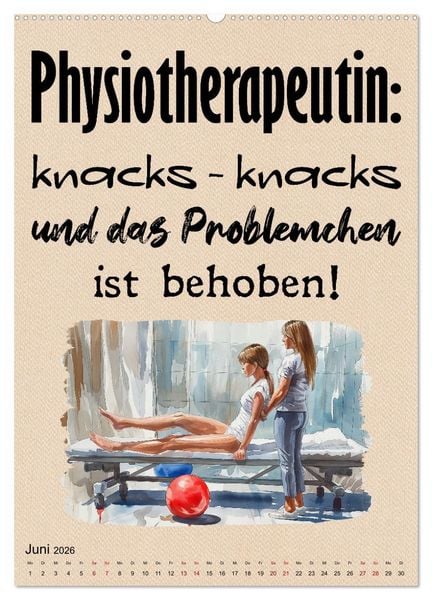 Produktbild: Physiospr&uuml;che (Wandkalender 2026 DIN A2 hoch), CALVENDO Monatskalender