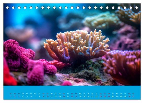 Produktbild: Farbenpracht im Ozean - Die Sch&ouml;nheit der Korallen (Tischkalender 2026 DIN A5 quer), CALVENDO Monatskalender