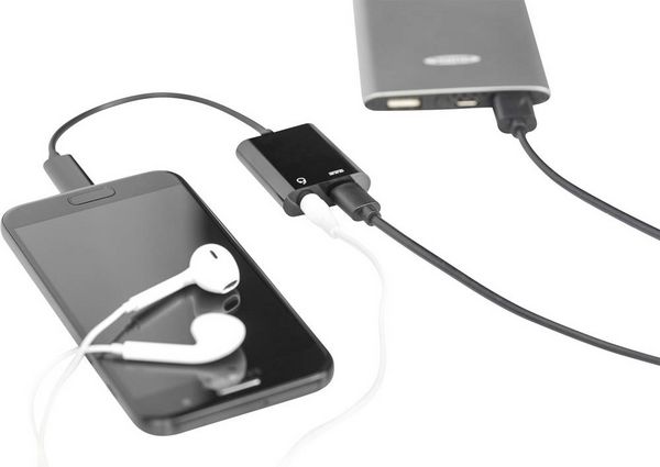 Produktbild: Digitus Audio Adapterkabel [1x USB-C&reg; Stecker - 2x USB-C&reg; Buchse, Klinkenbuchse 3.5 mm] AK-300400-002-S 20.00 cm Geschirmt, doppelt geschirmt