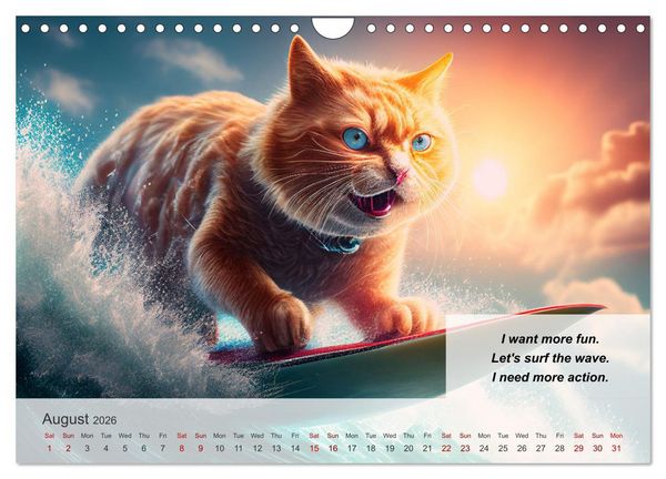 Produktbild: The humoristic cat guide (Wall Calendar 2026 DIN A4 landscape), CALVENDO 12 Month Wall Calendar