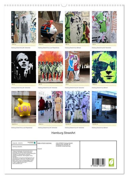 Produktbild: Hamburg StreetArt (hochwertiger Premium Wandkalender 2026 DIN A2 hoch), Kunstdruck in Hochglanz