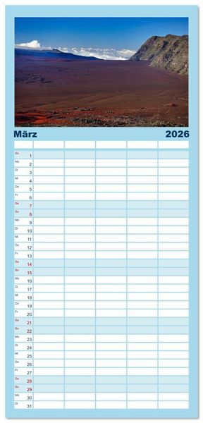 Produktbild: Familienplaner 2026 - La Reunion - Traumhafte K&uuml;sten und Hochgebirge mit 5 Spalten (Wandkalender, 21 x 45 cm) CALVENDO