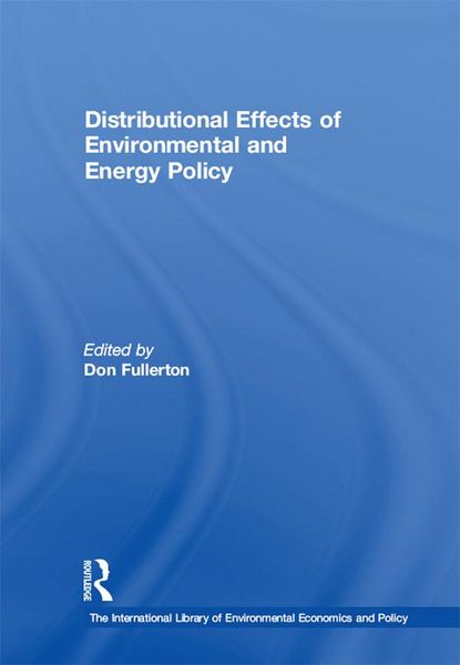 Produktbild: Distributional Effects of Environmental and Energy Policy