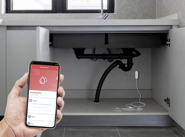Produktbild: Sygonix SY-6515318 Funk-Wassermelder mit App-Steuerung batteriebetrieben