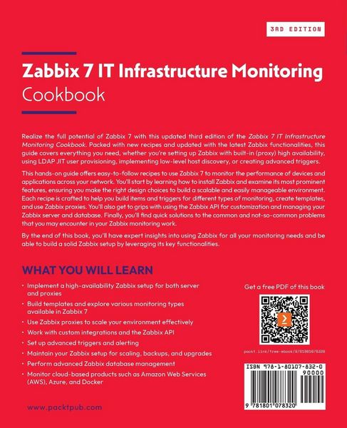 Produktbild: Zabbix 7 IT Infrastructure Monitoring Cookbook - Third Edition