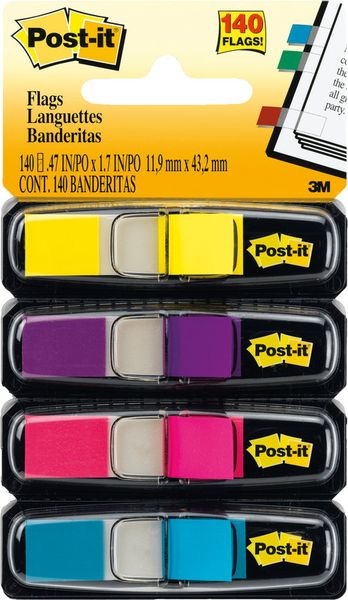 Produktbild: Post-it Haftstreifen Index mini 4 Farben 11,9x43,2mm 4x35 Blatt Blister