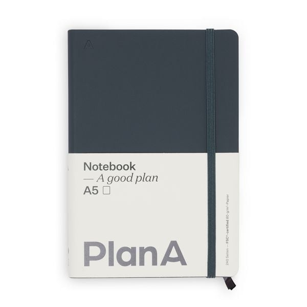 Produktbild: Notizbuch A5 Hardcover Cool Coal Blanko, 240 Seiten