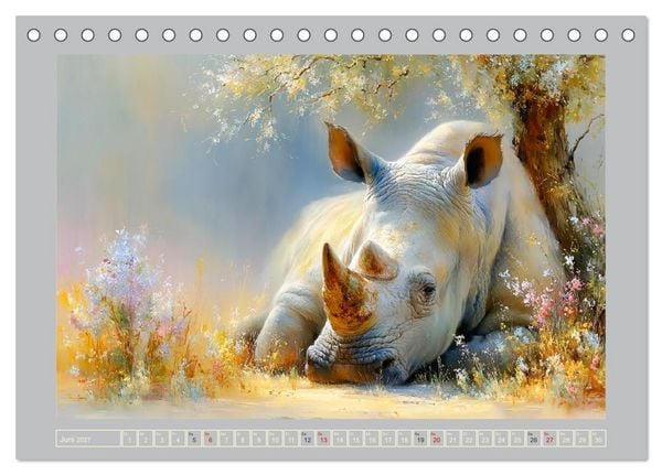 Produktbild: Nash&ouml;rner. M&auml;chtige Rhinos in der Grassavanne (Tischkalender 2027 DIN A5 quer), CALVENDO Monatskalender