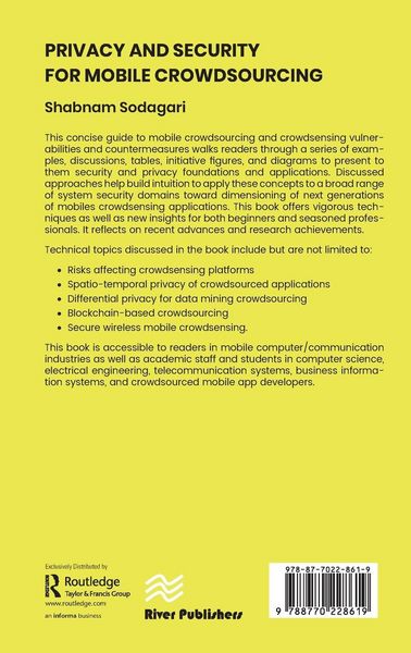 Produktbild: Privacy and Security for Mobile Crowdsourcing