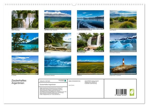Produktbild: Zauberhaftes Argentinien (hochwertiger Premium Wandkalender 2027 DIN A2 quer), Kunstdruck in Hochglanz