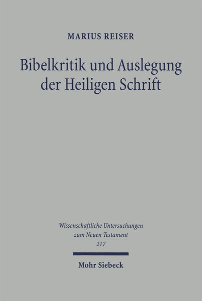 Produktbild: Bibelkritik und Auslegung der Heiligen Schrift