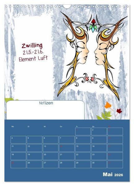 Produktbild: Sternzeichen &bull; Geburtstagskalender / Planer (Wandkalender 2026 DIN A3 hoch), CALVENDO Monatskalender