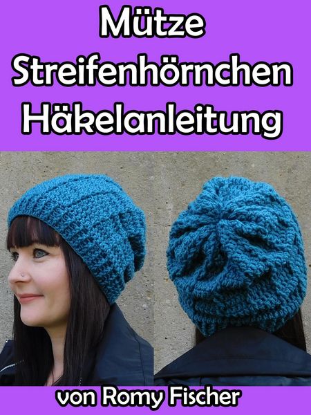 Produktbild: M&uuml;tze Streifenh&ouml;rnchen H&auml;kelanleitung