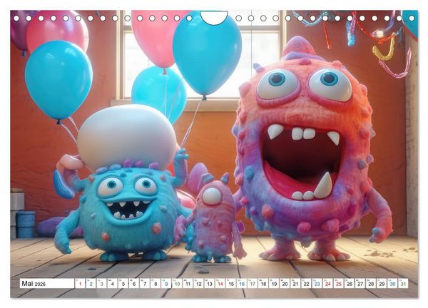 Produktbild: Monsterparade im Anmarsch (Wandkalender 2026 DIN A4 quer), CALVENDO Monatskalender