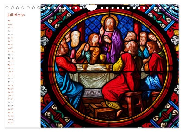 Produktbild: LES VITRAUX (Calendrier mural 2026 DIN A4 vertical), CALVENDO calendrier mensuel