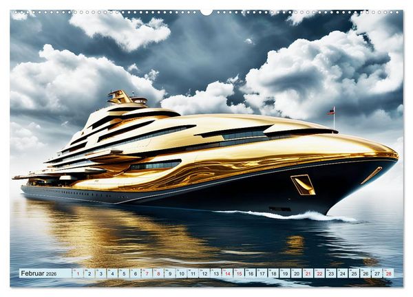 Produktbild: Wogen der Zukunft - Futuristische Jachten (hochwertiger Premium Wandkalender 2026 DIN A2 quer), Kunstdruck in Hochglanz