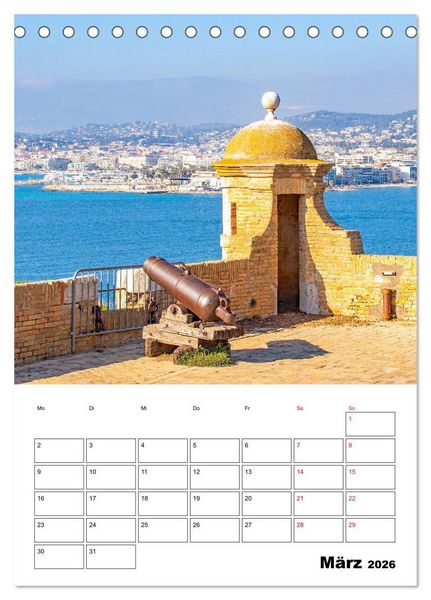 Produktbild: C&ocirc;te d&rsquo;Azur - Reiseziel am Mittelmeer (Tischkalender 2026 DIN A5 hoch), CALVENDO Monatskalender