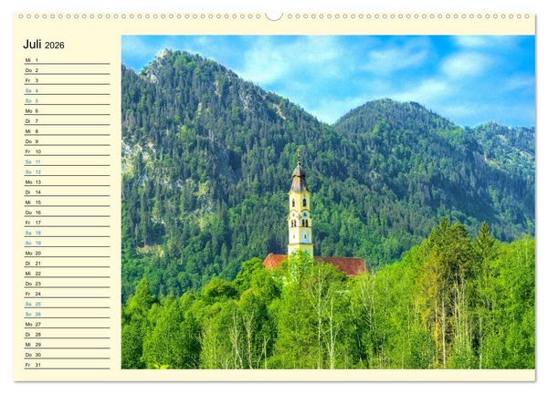 Produktbild: Bayern - Idylle zwischen Allg&auml;u und Bayerischen Alpen (Wandkalender 2026 DIN A2 quer), CALVENDO Monatskalender