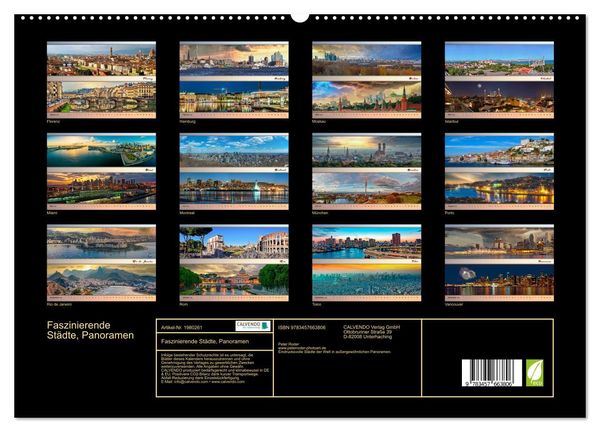 Produktbild: Faszinierende St&auml;dte, Panoramen (hochwertiger Premium Wandkalender 2026 DIN A2 quer), Kunstdruck in Hochglanz