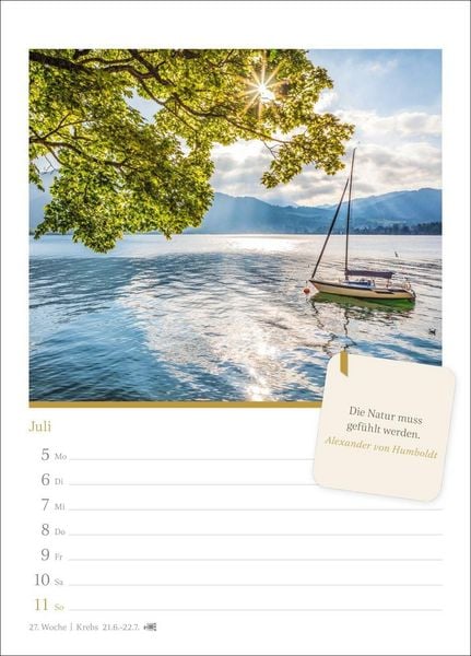 Produktbild: Momente der Achtsamkeit Wochenkalender 2027 - Wochenkalender mit Zitaten