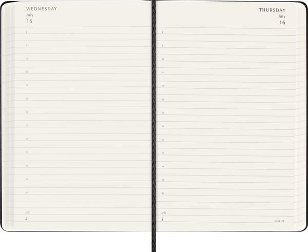 Produktbild: Moleskine 18 Monate Tagesnotizkalender 2026/2027, L/A5, 1 Tag = 1 Seite, Fester Einband, Schwarz