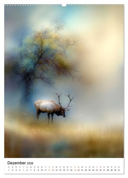 Produktbild: Tiere im Schleier der Zeit (Wandkalender 2026 DIN A2 hoch), CALVENDO Monatskalender