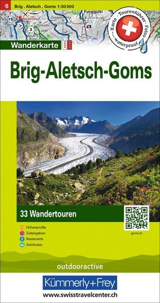 Produktbild: K&uuml;mmerly+Frey Wandertourenkarte 6 Brig, Aletsch, Goms 1:50.000
