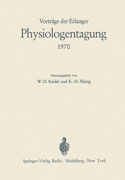 Produktbild: Vortr&auml;ge der Erlanger Physiologentagung 1970
