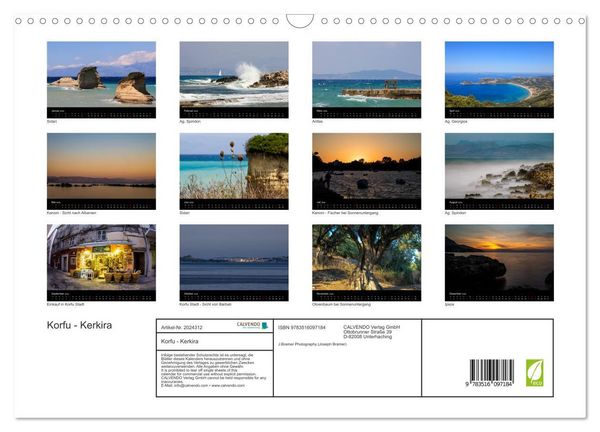 Produktbild: Korfu - Kerkira (Wandkalender 2026 DIN A3 quer), CALVENDO Monatskalender