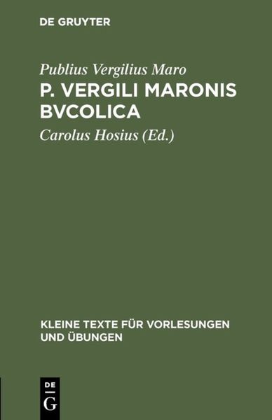 Produktbild: P. Vergili Maronis Bvcolica
