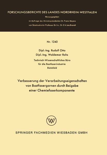 Produktbild: Verbesserung der Verarbeitungseigenschaften von Bastfasergarnen durch Beigabe einer Chemiefaserkomponente