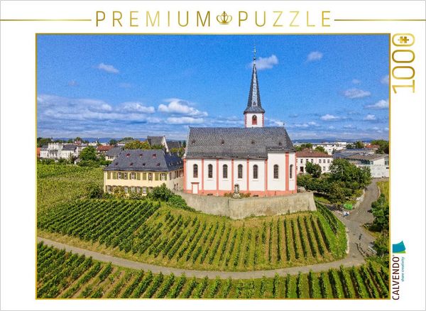 CALVENDO Puzzle Die Pfarrkirche St. Peter und Paul, Wahrzeichen der Stadt Hochheim, einzige hessische spätbarocke Fresko-Kirche | 1000 Teile Lege-Größ
