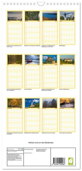 Produktbild: Familienplaner 2027 - Herbst rund um den Bodensee mit 5 Spalten (Wandkalender, 21 x 45 cm) CALVENDO