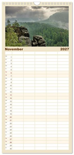 Produktbild: Familienplaner 2027 - Dresden und Elbsandsteingebirge mit 5 Spalten (Wandkalender, 21 x 45 cm) CALVENDO