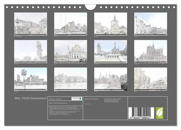 Produktbild: MAL-TOUR Deutschland (Wandkalender 2026 DIN A4 quer), CALVENDO Monatskalender