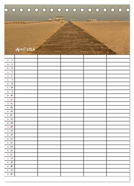 Produktbild: St. Peter Ording Familienplaner (Tischkalender 2026 DIN A5 hoch), CALVENDO Monatskalender