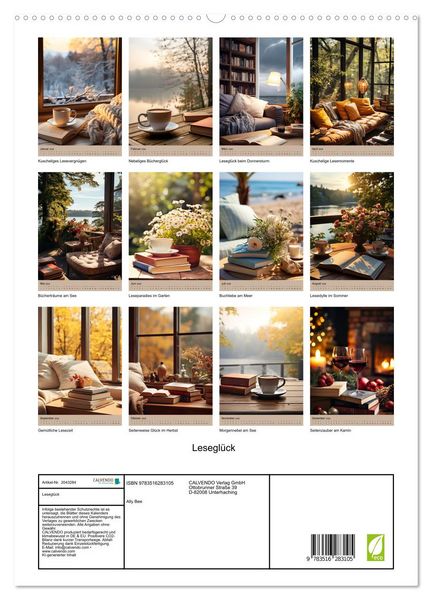 Produktbild: Lesegl&uuml;ck (hochwertiger Premium Wandkalender 2026 DIN A2 hoch), Kunstdruck in Hochglanz