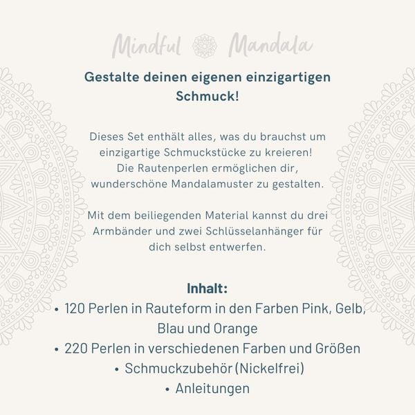 Produktbild: Mindful Mandala - Schmuckset Harmony. Mit Anleitung und Material f&uuml;r 5 Schmuckst&uuml;cke