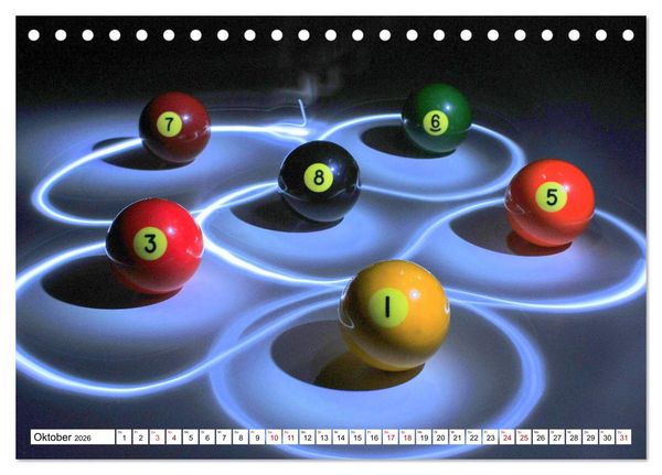 Produktbild: Indoor Aktivit&auml;ten. Billard, Darts und Bowling. Impressionen (Tischkalender 2026 DIN A5 quer), CALVENDO Monatskalender