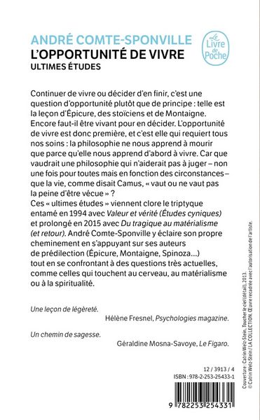 Produktbild: L'opportunit&eacute; de vivre : ultimes &eacute;tudes