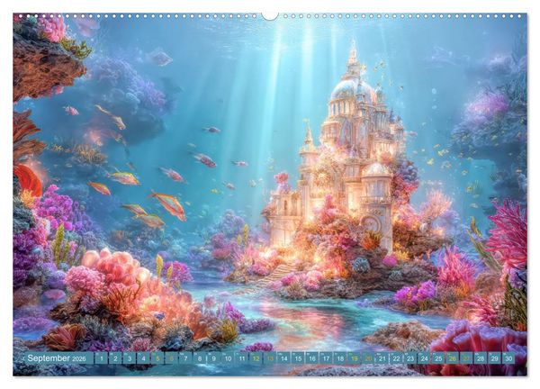 Produktbild: M&auml;rchenschl&ouml;sser - Imposante Fantasiepal&auml;ste (hochwertiger Premium Wandkalender 2026 DIN A2 quer), Kunstdruck in Hochglanz
