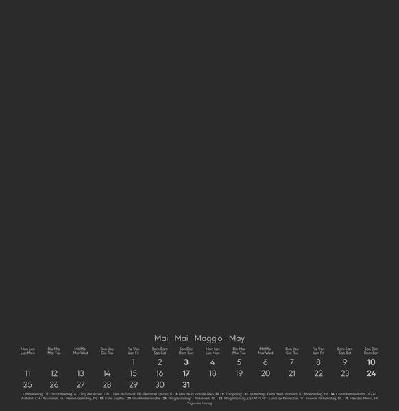 Produktbild: Kreativ-Kalender schwarz 2026 - 32 x 33 - Foto, Malen, Basteln - datiert - Kreativkalender - Foto-Kalender - Alpha Edition