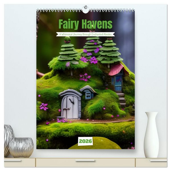 Produktbild: Tiny Fairy Havens (High Quality Premium Wall Calendar 2026 DIN A2 portrait),CALVENDO 12 Month Wall Calendar