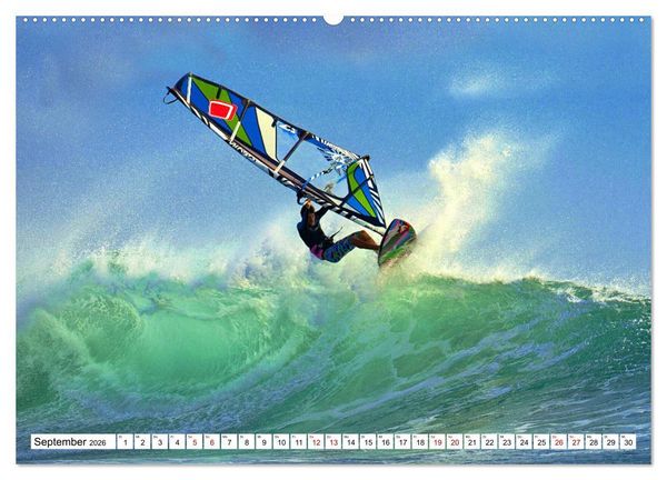 Produktbild: Funsport Windsurfen (hochwertiger Premium Wandkalender 2026 DIN A2 quer), Kunstdruck in Hochglanz