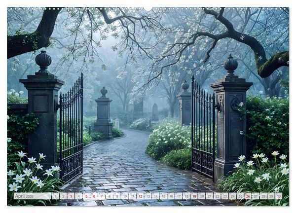 Produktbild: Fl&uuml;stern der Verg&auml;nglichkeit - Gothic Dark Nature Landschaften (Wandkalender 2026 DIN A2 quer), CALVENDO Monatskalender