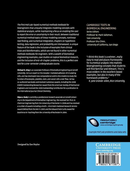 Produktbild: Numerical and Statistical Methods for Bioengineering