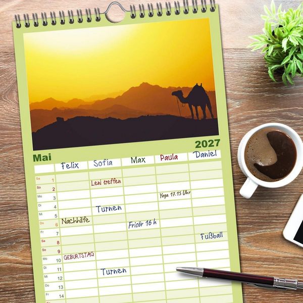 Produktbild: Familienplaner 2027 - &Auml;gypten - Im Land der Pyramiden mit 5 Spalten (Wandkalender, 21 x 45 cm) CALVENDO